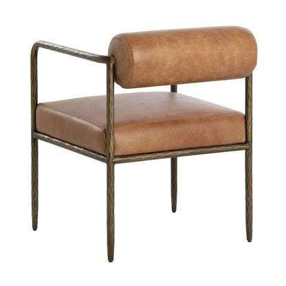 Ajani Leather Dining Armchair - LOOMLAN - SUNPAN - Dining Chairs