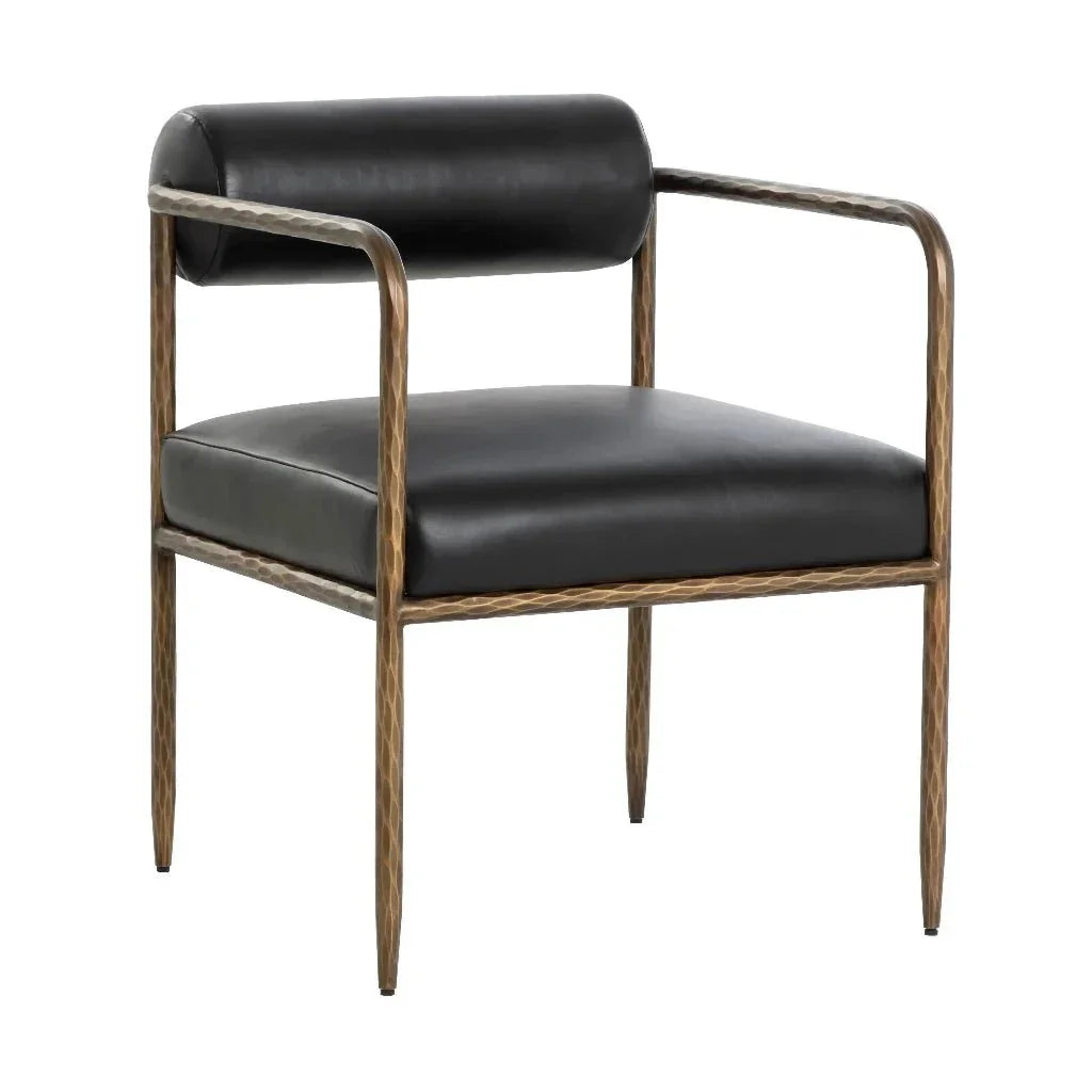 Ajani Leather Dining Armchair - LOOMLAN - SUNPAN - Dining Chairs