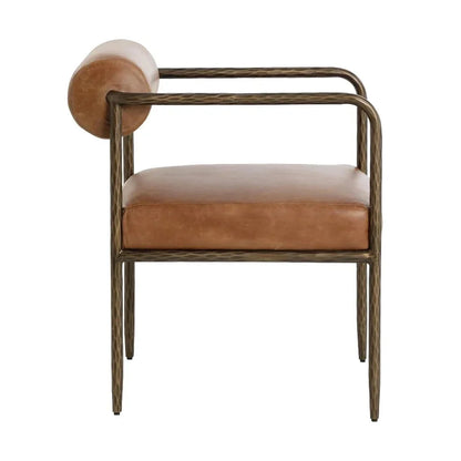 Ajani Leather Dining Armchair - LOOMLAN - SUNPAN - Dining Chairs