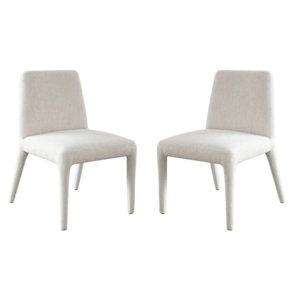 Alba Oat Fabric Armless Dining Chair (Set of 2) - LOOMLAN - Diamond Sofa - Dining Chairs