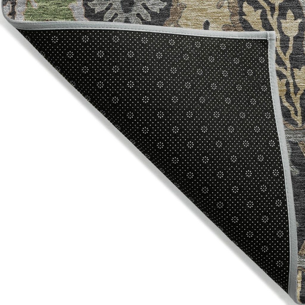 LOOMLAN Rugs Alfreda Black Washable Indoor-Outdoor Rug
