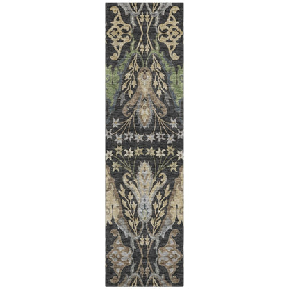 LOOMLAN Rugs Alfreda Black Washable Indoor-Outdoor Rug