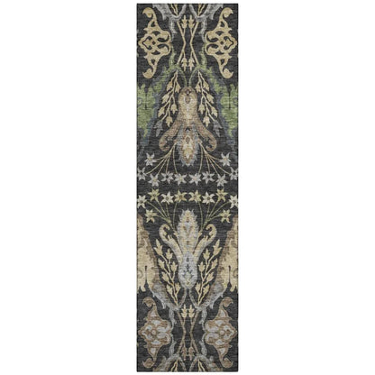 LOOMLAN Rugs Alfreda Black Washable Indoor-Outdoor Rug