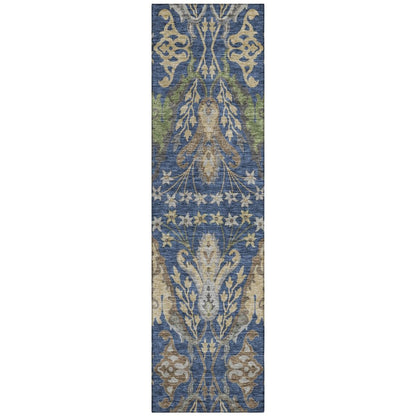 LOOMLAN Rugs Alfreda Blue Washable Indoor-Outdoor Rug