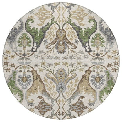 LOOMLAN Rugs Alfreda Ivory Washable Indoor-Outdoor Rug