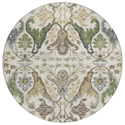 LOOMLAN Rugs Alfreda Ivory Washable Indoor-Outdoor Rug