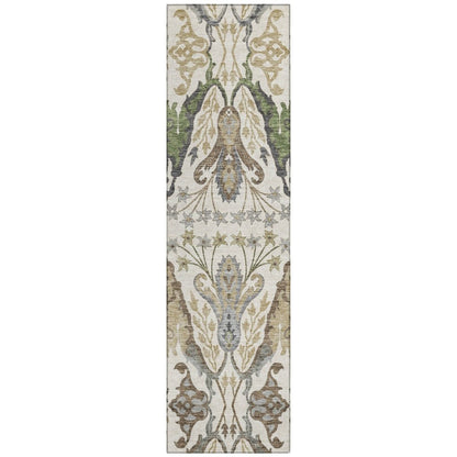 LOOMLAN Rugs Alfreda Ivory Washable Indoor-Outdoor Rug