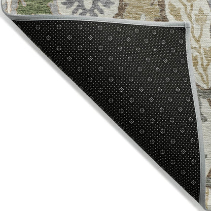 LOOMLAN Rugs Alfreda Ivory Washable Indoor-Outdoor Rug