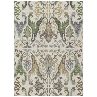 LOOMLAN Rugs Alfreda Ivory Washable Indoor-Outdoor Rug