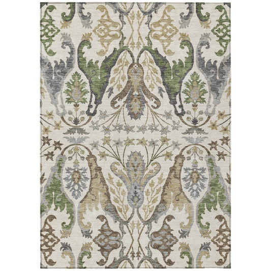 LOOMLAN Rugs Alfreda Ivory Washable Indoor-Outdoor Rug