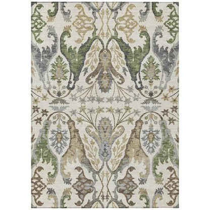 LOOMLAN Rugs Alfreda Ivory Washable Indoor-Outdoor Rug