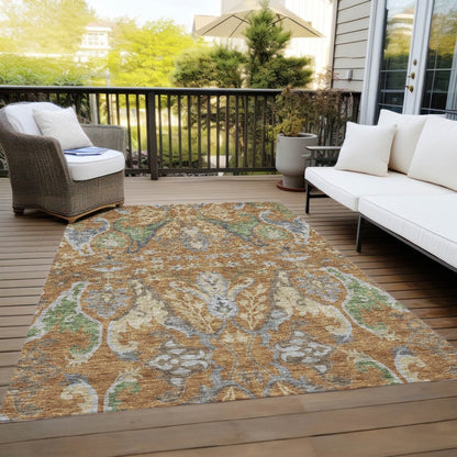 Alfreda Orange Washable Indoor - Outdoor Rug - LOOMLAN - LOOMLAN Rugs - Outdoor Rugs