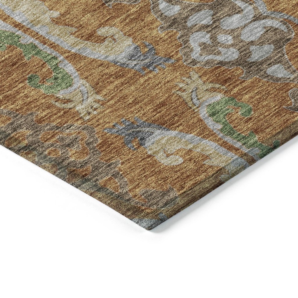 Alfreda Orange Washable Indoor - Outdoor Rug - LOOMLAN - LOOMLAN Rugs - Outdoor Rugs