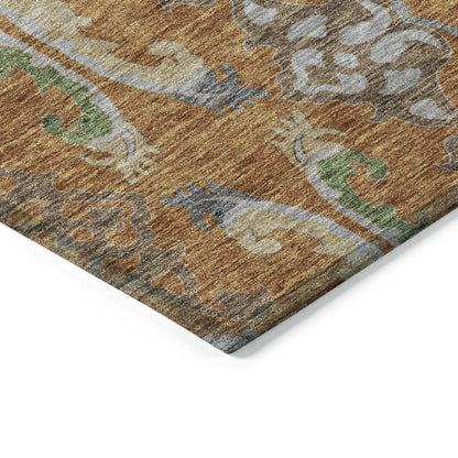 Alfreda Orange Washable Indoor - Outdoor Rug - LOOMLAN - LOOMLAN Rugs - Outdoor Rugs