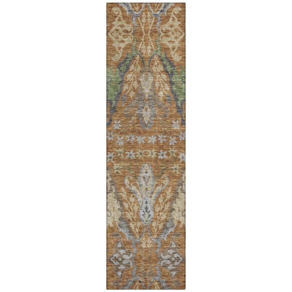 Alfreda Orange Washable Indoor - Outdoor Rug - LOOMLAN - LOOMLAN Rugs - Outdoor Rugs