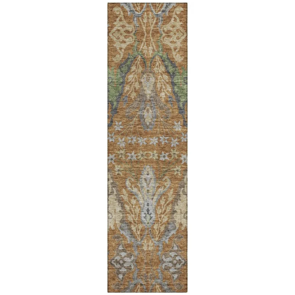 Alfreda Orange Washable Indoor-Outdoor Rug