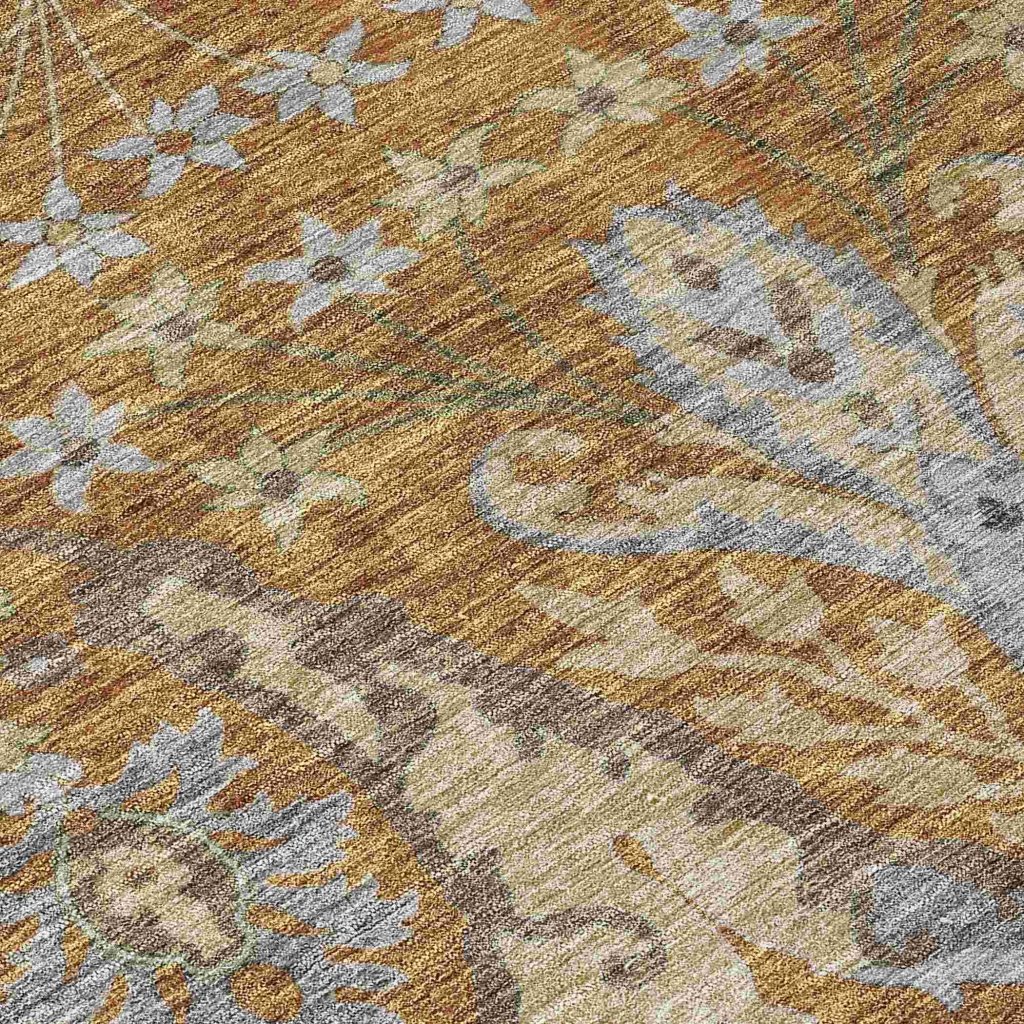 Alfreda Orange Washable Indoor - Outdoor Rug - LOOMLAN - LOOMLAN Rugs - Outdoor Rugs