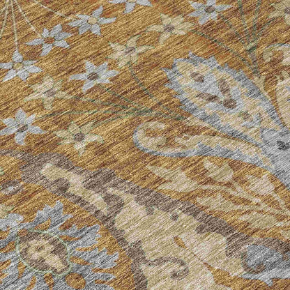 Alfreda Orange Washable Indoor - Outdoor Rug - LOOMLAN - LOOMLAN Rugs - Outdoor Rugs