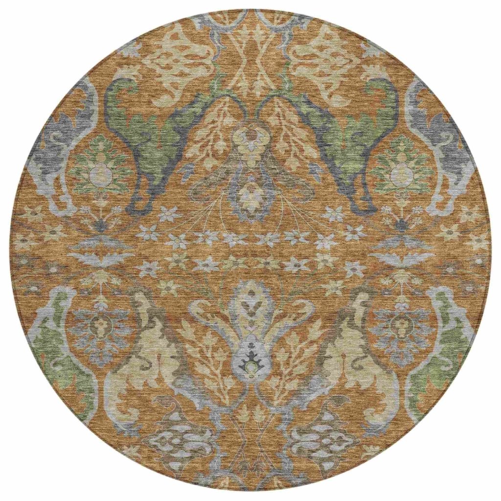 Alfreda Orange Washable Indoor - Outdoor Rug - LOOMLAN - LOOMLAN Rugs - Outdoor Rugs