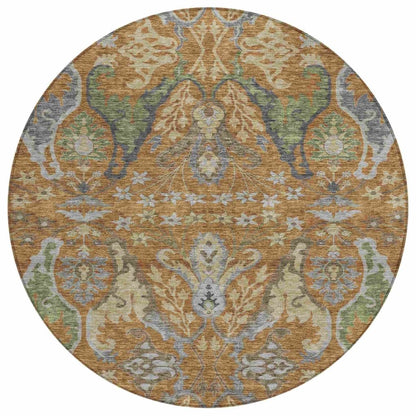 Alfreda Orange Washable Indoor - Outdoor Rug - LOOMLAN - LOOMLAN Rugs - Outdoor Rugs