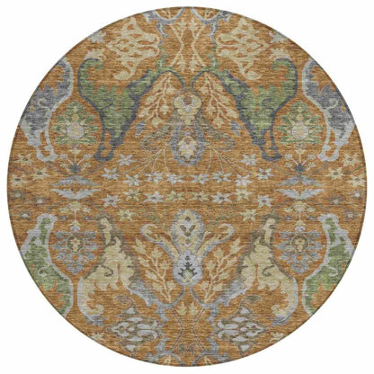 Alfreda Orange Washable Indoor-Outdoor Rug