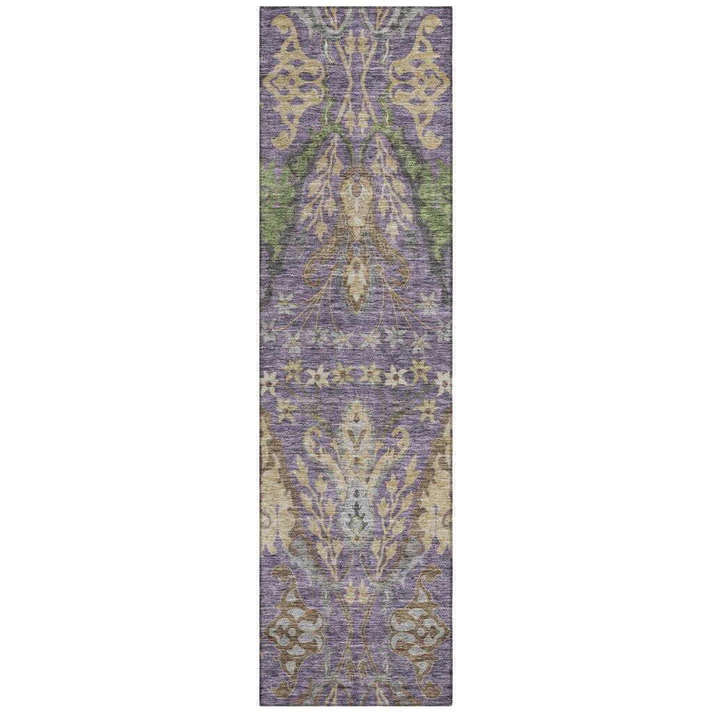 LOOMLAN Rugs Alfreda Purple Washable Indoor-Outdoor Rug