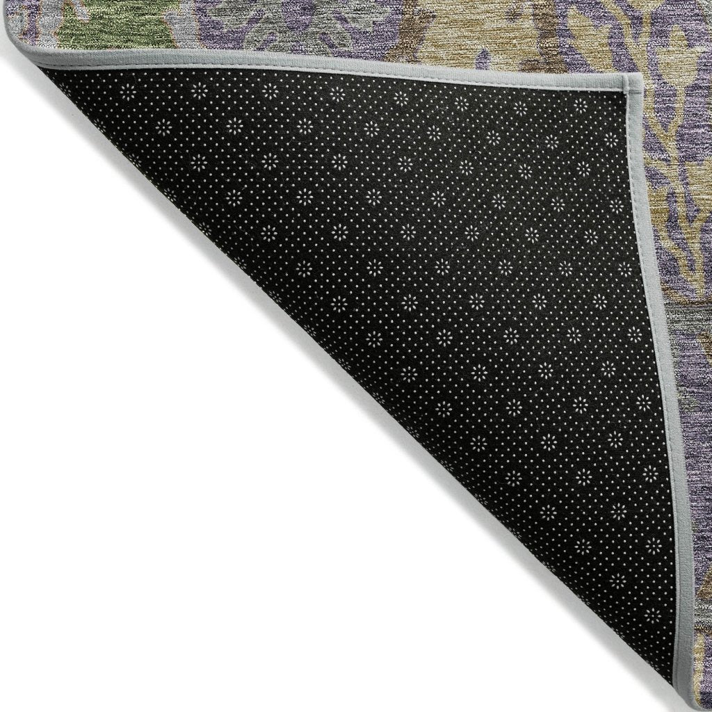 LOOMLAN Rugs Alfreda Purple Washable Indoor-Outdoor Rug