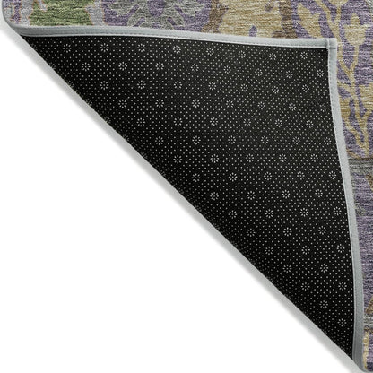 LOOMLAN Rugs Alfreda Purple Washable Indoor-Outdoor Rug