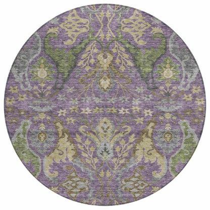LOOMLAN Rugs Alfreda Purple Washable Indoor-Outdoor Rug