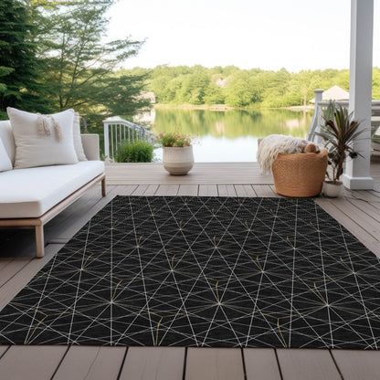 LOOMLAN Rugs Alina Black Washable Indoor-Outdoor Rug