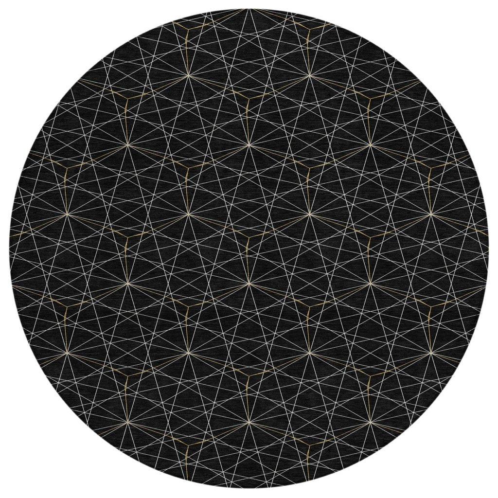 LOOMLAN Rugs Alina Black Washable Indoor-Outdoor Rug