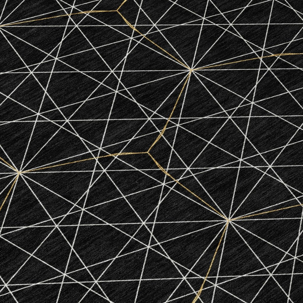 LOOMLAN Rugs Alina Black Washable Indoor-Outdoor Rug