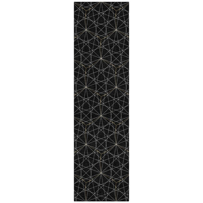 LOOMLAN Rugs Alina Black Washable Indoor-Outdoor Rug