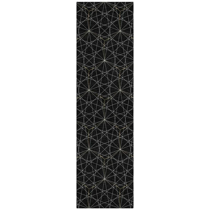 LOOMLAN Rugs Alina Black Washable Indoor-Outdoor Rug