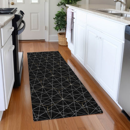 LOOMLAN Rugs Alina Black Washable Indoor-Outdoor Rug