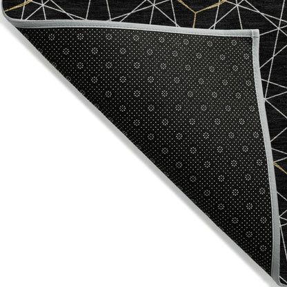 LOOMLAN Rugs Alina Black Washable Indoor-Outdoor Rug