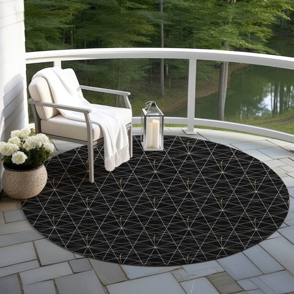 LOOMLAN Rugs Alina Black Washable Indoor-Outdoor Rug