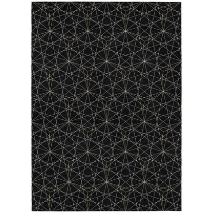 LOOMLAN Rugs Alina Black Washable Indoor-Outdoor Rug