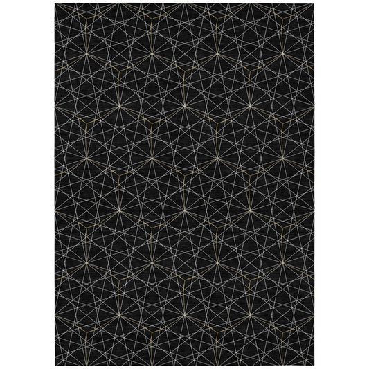 LOOMLAN Rugs Alina Black Washable Indoor-Outdoor Rug