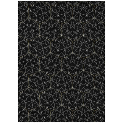 LOOMLAN Rugs Alina Black Washable Indoor-Outdoor Rug