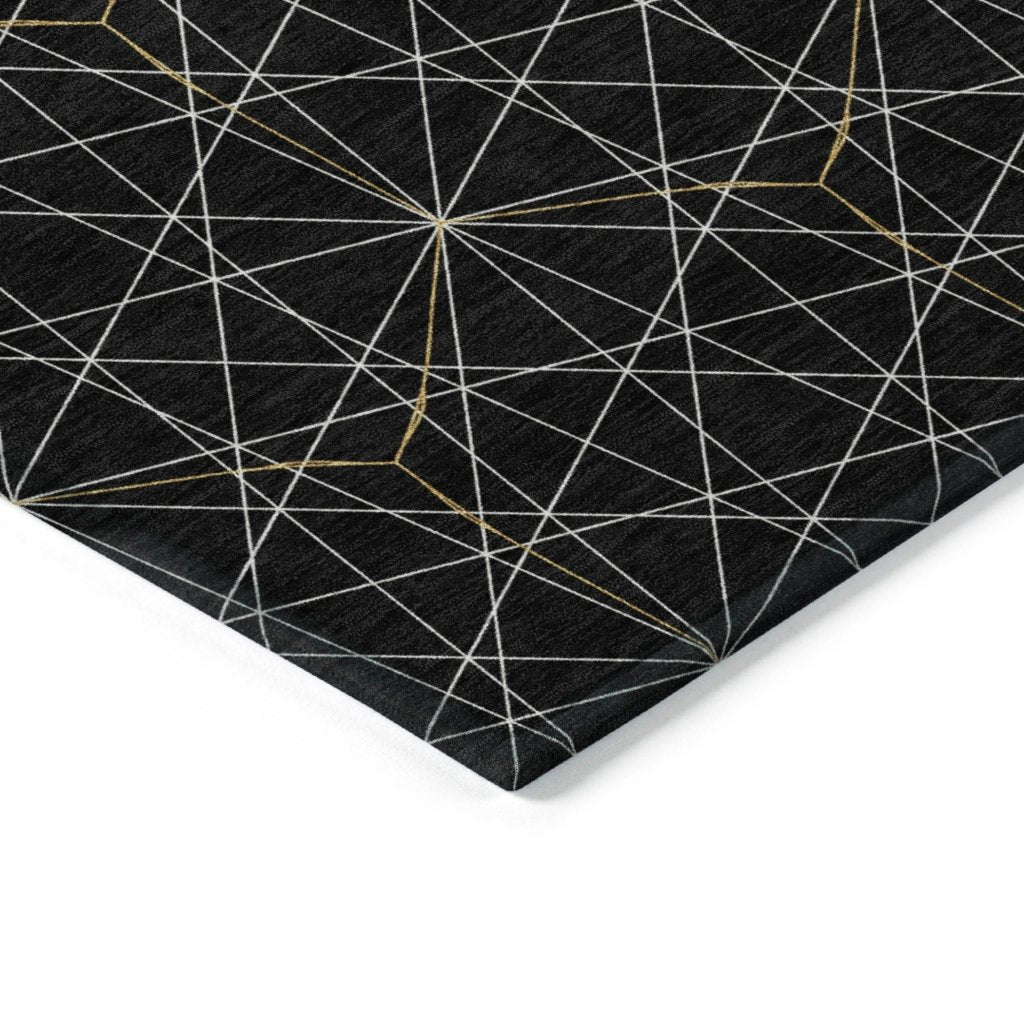 LOOMLAN Rugs Alina Black Washable Indoor-Outdoor Rug