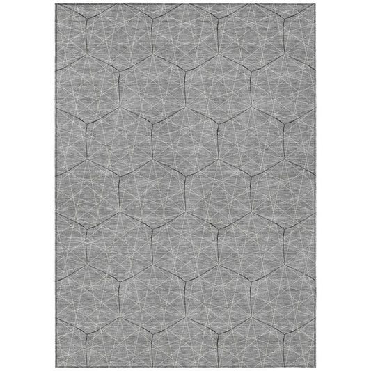 LOOMLAN Rugs Alina Gray Washable Indoor-Outdoor Rug