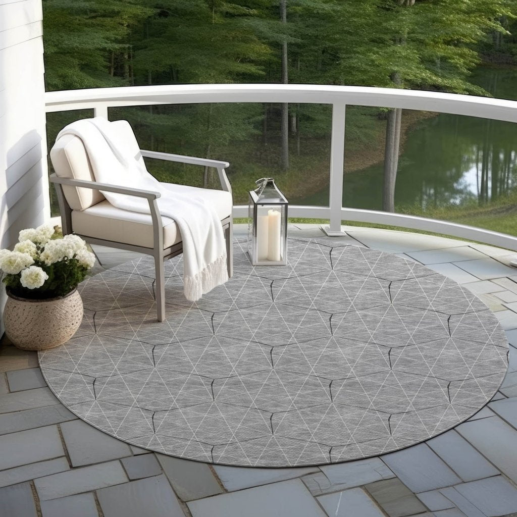 LOOMLAN Rugs Alina Gray Washable Indoor-Outdoor Rug