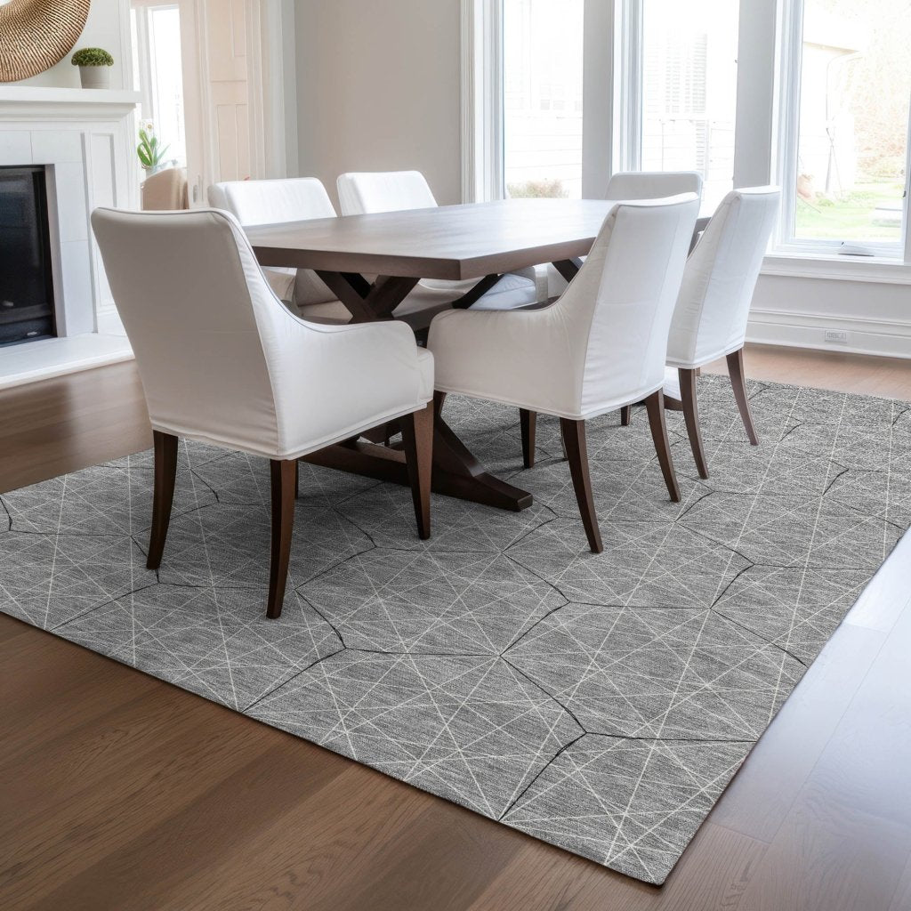 LOOMLAN Rugs Alina Gray Washable Indoor-Outdoor Rug