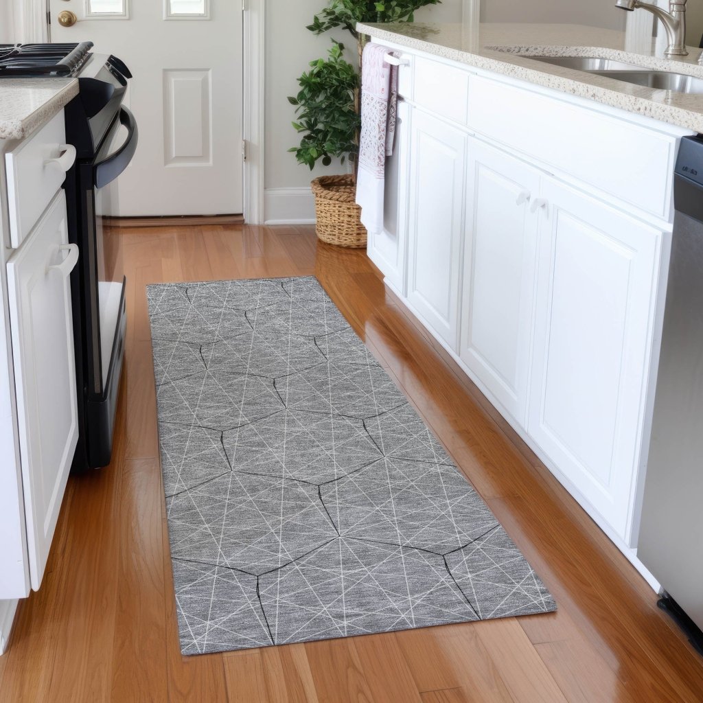 LOOMLAN Rugs Alina Gray Washable Indoor-Outdoor Rug