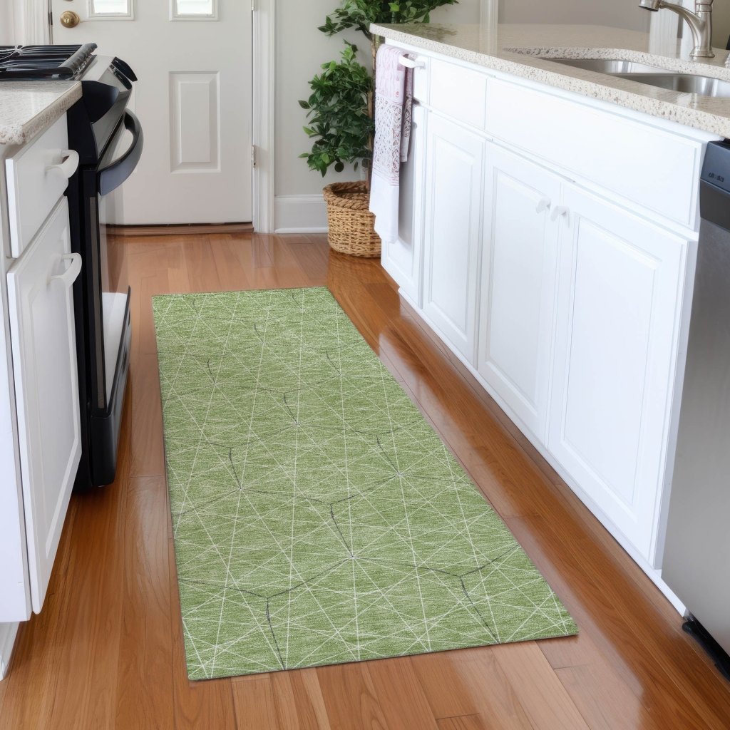 LOOMLAN Rugs Alina Green Washable Indoor-Outdoor Rug