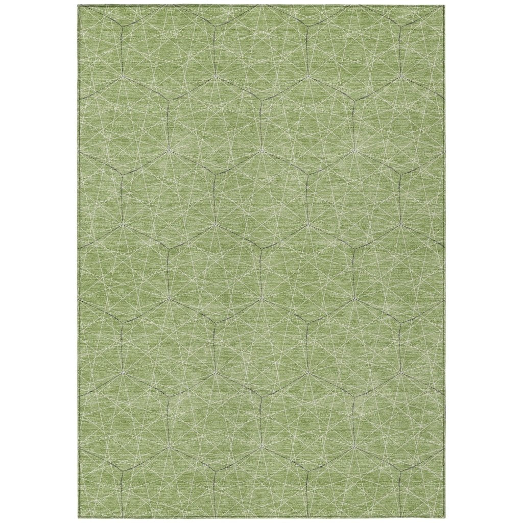 LOOMLAN Rugs Alina Green Washable Indoor-Outdoor Rug