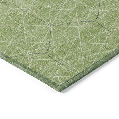 LOOMLAN Rugs Alina Green Washable Indoor-Outdoor Rug