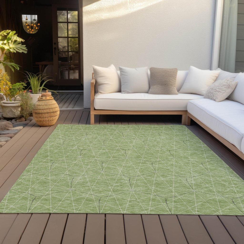 LOOMLAN Rugs Alina Green Washable Indoor-Outdoor Rug