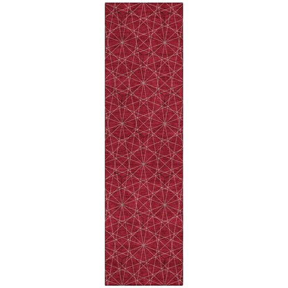 LOOMLAN Rugs Alina Red Washable Indoor-Outdoor Rug